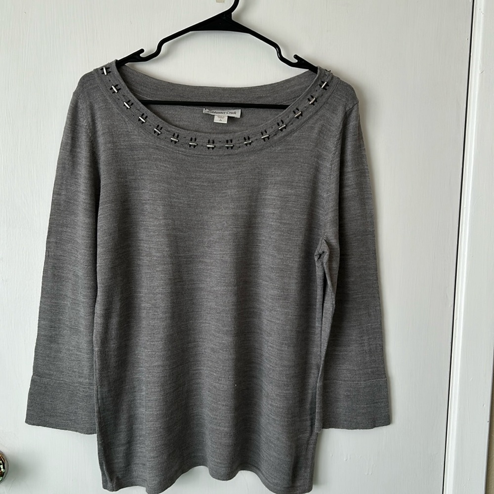Coldwater Creek Lightweight Gray Sweater Tunic Size L/14